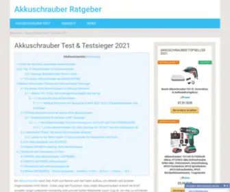 Akkuschrauber-Testsieger.de(Alle Testsieger auf einen Blick) Screenshot