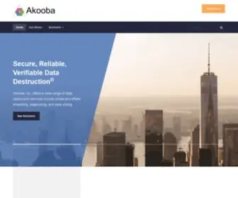 Akooba.com(Akooba, Inc. Integrated solutions for Electronics Recycling and Data Destruction) Screenshot