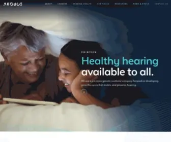Akouos.com(Gene Therapy for Hearing Disorders) Screenshot