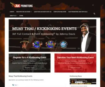 Akpromotions.org(Muay Thai/Kickboxing Events) Screenshot