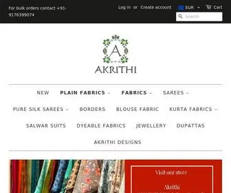 Akrithi.com(Buy fabrics online India) Screenshot