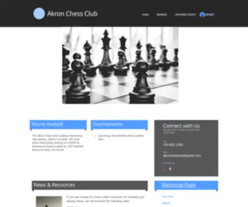 Akronchessclub.com(The Official Akron Chess Club Website) Screenshot