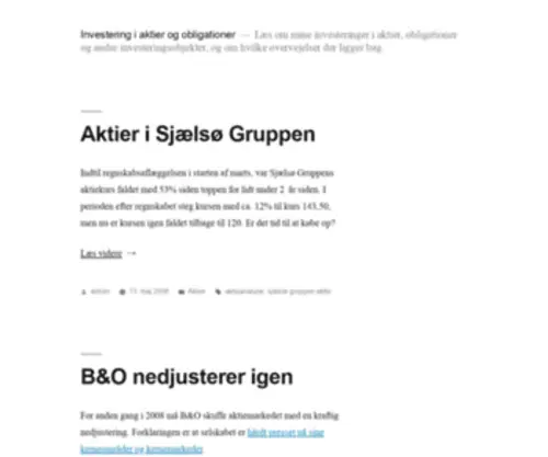 Aktiebogen.dk(Investering i aktier og obligationer) Screenshot