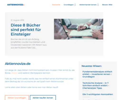 Aktiennovize.de(Aktien für Einsteiger) Screenshot