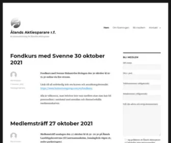 Aktiespararna.ax(Ålands Aktiesparare r.f) Screenshot