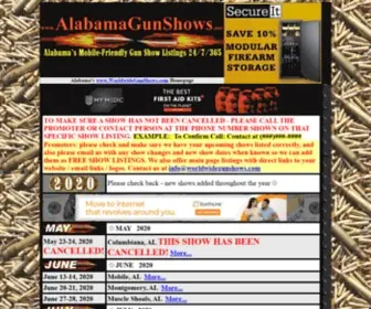 Alabamagunshows.net(2021 Alabama Gun Shows) Screenshot