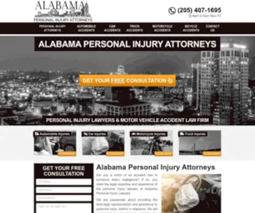 Alabamapersonalinjurylawyers.org(Alabama Personal Injury Attorneys Near Me WordPress) Screenshot