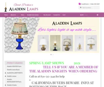 Aladdinlamps.co(Aladdin Lamps Co) Screenshot