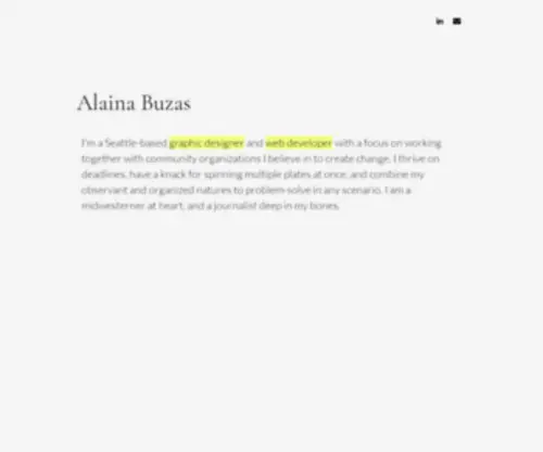 Alainabuzas.com(Alaina Buzas) Screenshot