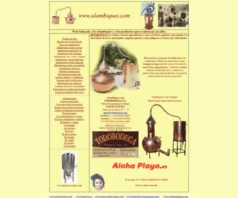 Alambiques.com(Alambiques de cobre para destilacion y extraccion de aceites esenciales) Screenshot