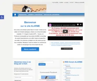 Alarme.asso.fr(ALARME (Association Libre pour l'Aide à la Recherche sur la Moelle Épinière)) Screenshot