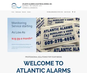 Alarmsandelectric.com(Atlantic Alarms & Electrical Works) Screenshot