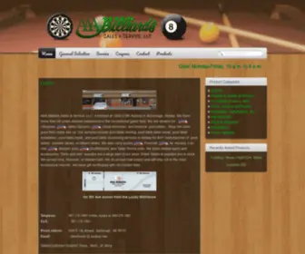 Alaskabilliards.com(Pool Tables) Screenshot