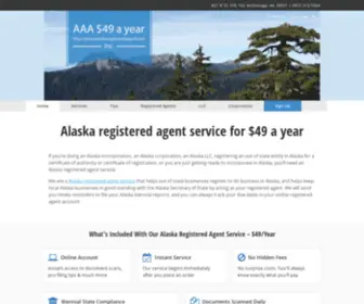 Alaskaregisteredagent.com(ALASKA REGISTERED AGENT $49 A YEAR) Screenshot