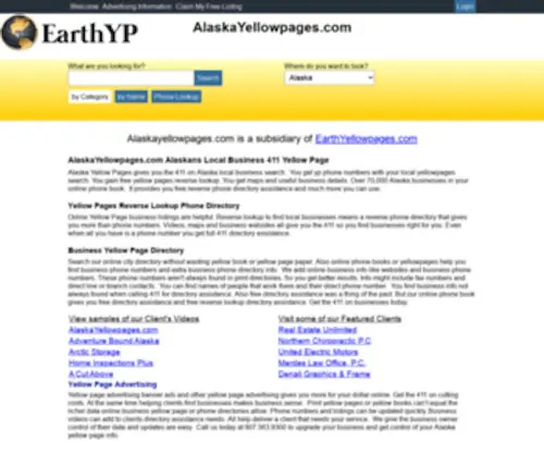 Alaskasyellowpages.com(AlaskaYellowpages.com 411 Local Alaska Business Yellow Pages) Screenshot