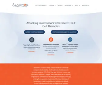 Alaunos.com(Attacking Solid Tumors with TCRs) Screenshot