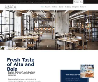 Albacacoronado.com(Restaurant Coronado Island) Screenshot