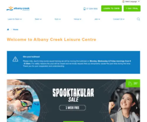Albanycreeklc.com.au(The Albany Creek Leisure Centre) Screenshot