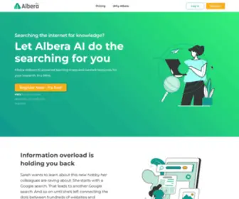 Albera.com(The research engine for lifelong learning) Screenshot