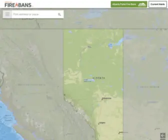 Albertafirebans.ca(Alberta Fire Bans) Screenshot