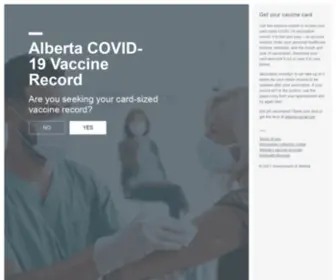 Albertavaccinerecord.ca(Alberta Vaccine Record Service) Screenshot