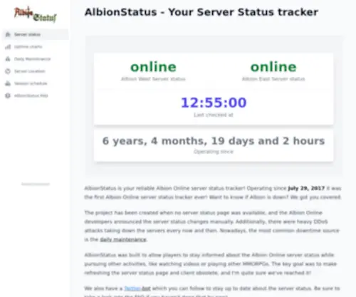 Albionstatus.com(AlbionStatus) Screenshot