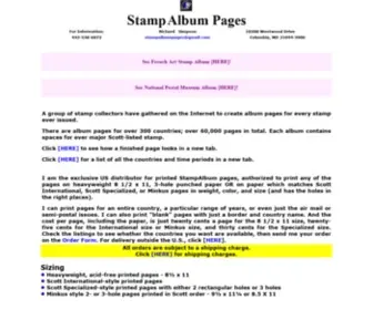 Albumpages.net(Printed stamp album pages for over 300 countries) Screenshot