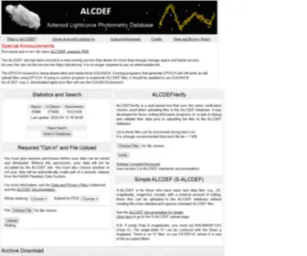 AlCDef.org(ALCDEF Database) Screenshot