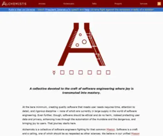 Alchemists.io(A collective devoted to the craft of software engineering where joy) Screenshot