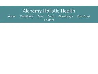 Alchemyholistichealth.com(Alchemy Holistic Health Holistic Therapies and Training Academy) Screenshot