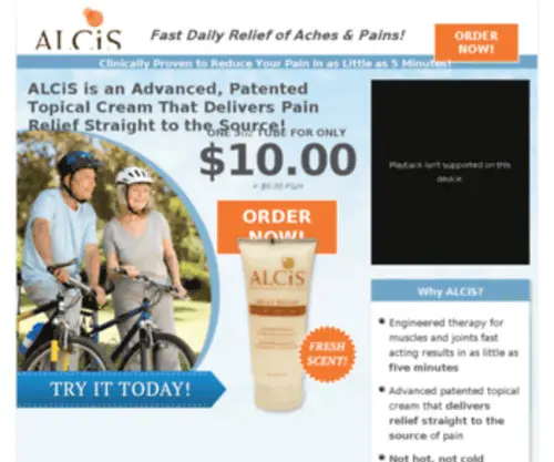 Alcis.com(The Science of Relief) Screenshot