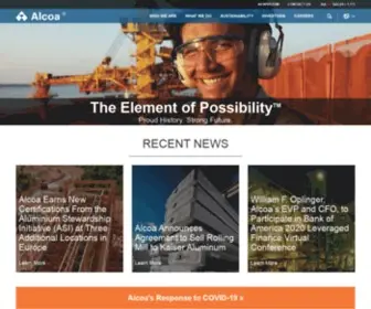 Alcoa.com(The Element of Possibility TM) Screenshot
