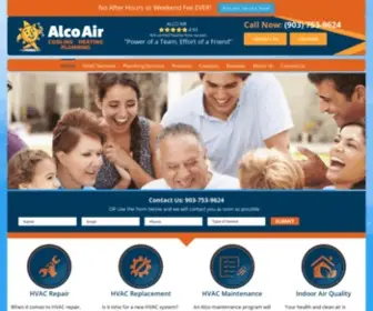 Alcoair.com(Heating and Cooling Specialists) Screenshot