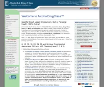 Alcoholdrugclass.com(Online Drug & Alcohol Awareness Classes) Screenshot