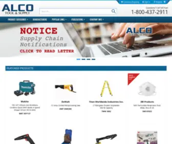 Alcotoolsupply.com(Providing quality products and services to the Manufacturing and Industrial Markets since 1972) Screenshot