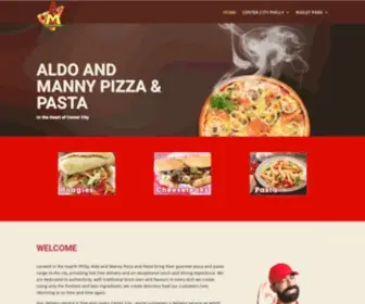 Aldoandmanny.com(Center City's Pizza and Pasta) Screenshot