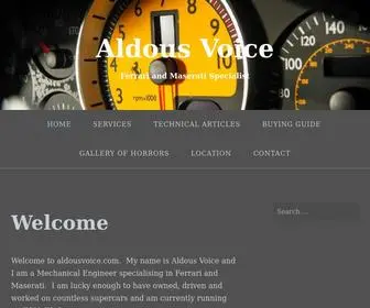 Aldousvoice.com( My name) Screenshot