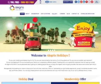 Alegriaholidays.com(Alegria Holidays & Hospitality welcome you all to our world of entertainment. Alegria) Screenshot