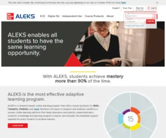 Aleks.com(Adaptive Learning & Assessment for Math) Screenshot