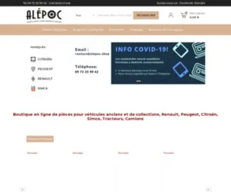 Alepoc.shop(Vente en ligne de pièces détachées pour voitures anciennes) Screenshot
