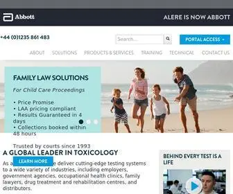 Aleretoxicology.co.uk(Alere Toxicology is now Abbott) Screenshot