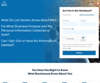 Alerts.com(Take back control of your privacy) Screenshot