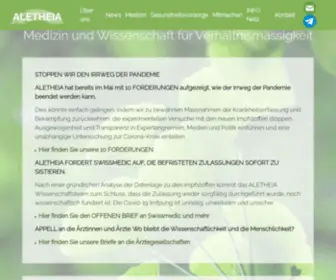 Aletheia-Scimed.ch(Medizin und Wissenschaft für Verhältnismässigkeit) Screenshot