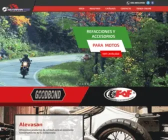 Alevasan.com.mx(Refacciones y accesorios para motos) Screenshot