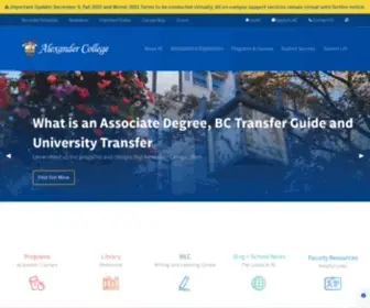 Alexandercollege.ca(Alexander College) Screenshot