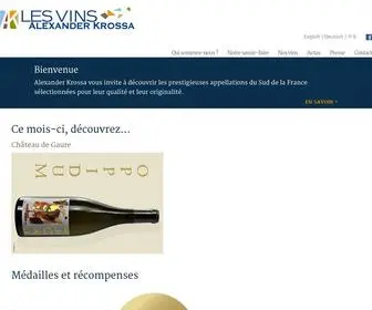 Alexanderkrossa.com(Les vins Alexander Krossa) Screenshot