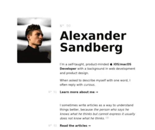 Alexandersandberg.com(Alexander Sandberg (Alexandberg) on Twitter) Screenshot