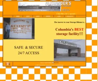 Alexandersccstorage.com(Alexander's Climate Controlled Storage) Screenshot