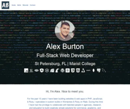 Alexburton.com(Full-Stack Web Developer) Screenshot