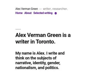 Alexverman.com(Writer, researcher) Screenshot